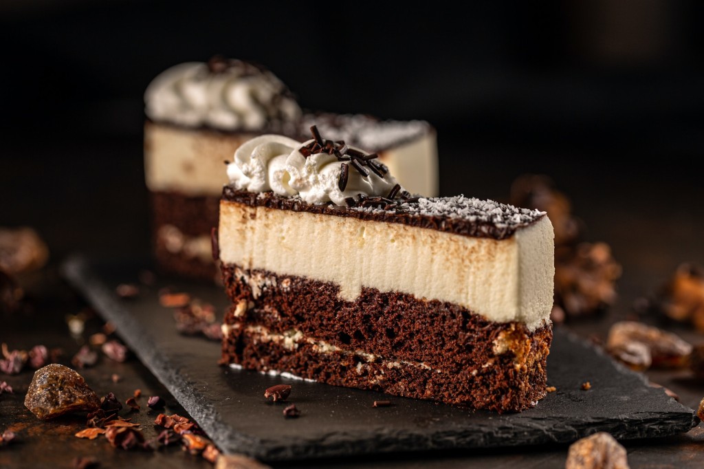 Slice of delicious mousse cake